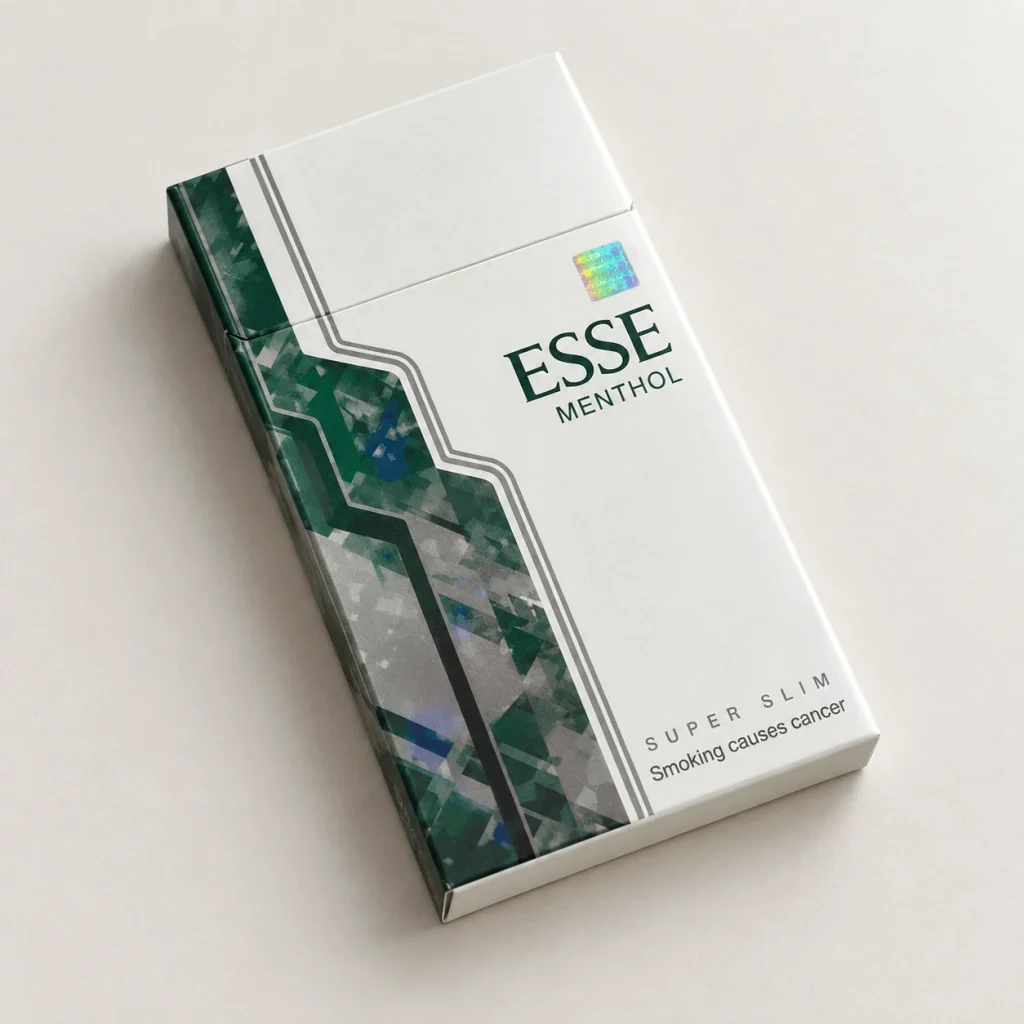 ESSE Menthol Super Slim 5mg - Premium Korean Slim Cigarettes (1 Carton) — AI-generated illustrative angle